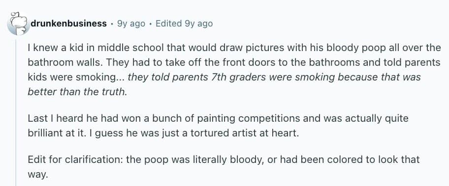 This wild anecdote involves a farm worker burying cigarettes and getting fired for inappropriate pumpkin behavior. Sometimes the weirdest people have the most unbelievable and disturbing stories attached to them