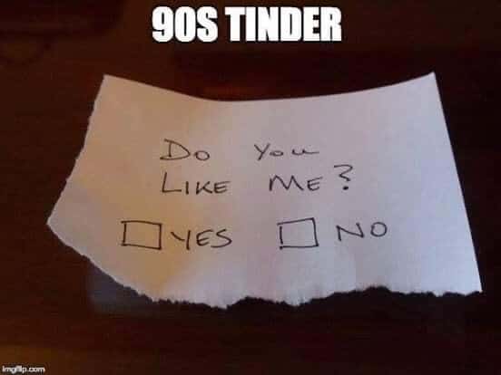 90s nostalgia picture showing a handwritten note asking do you like me.