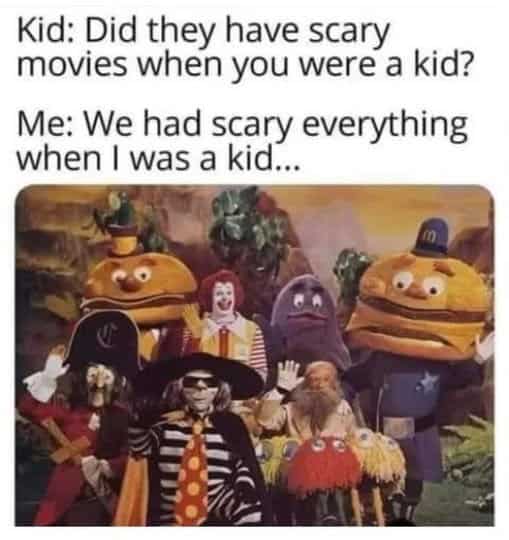 90s nostalgia picture featuring the creepy McDonald's mascot characters