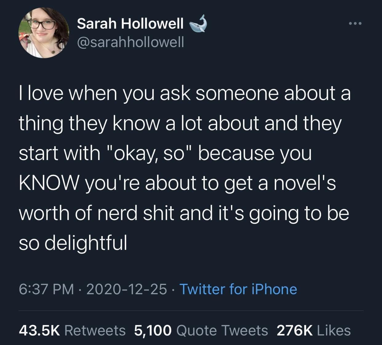 Tweet celebrating listening to friends info-dump as a wholesome classic meme.