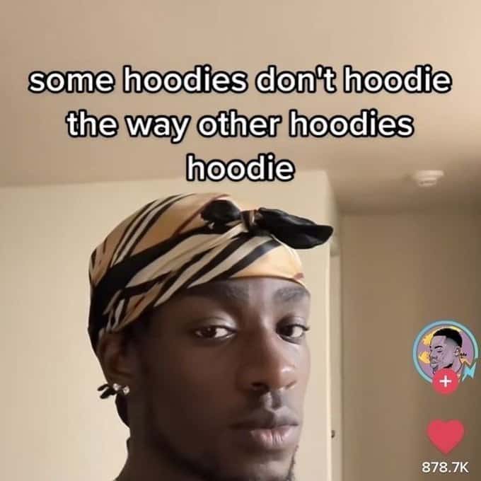 Funny tiktok screenshot about some hoodies feeling better than others
