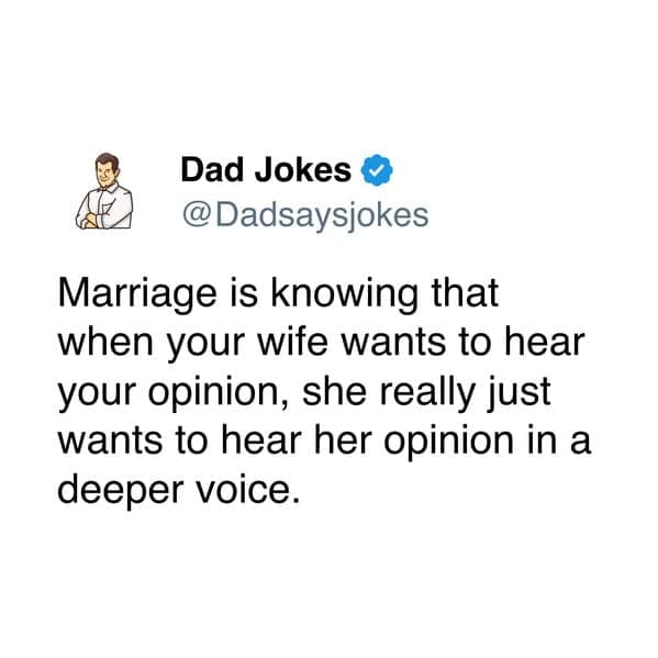 A funny marriage meme tweet about a husband not knowing the kids' doctor's name.