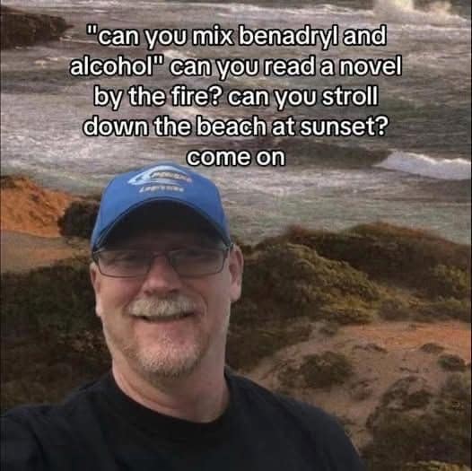 A funny meme of a "jreature," a giraffe mannequin made of jeans in a clothing store.