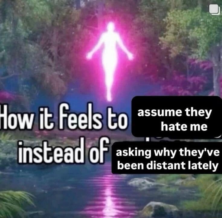 Meme dump showing a glowing spirit choosing delusion over communication