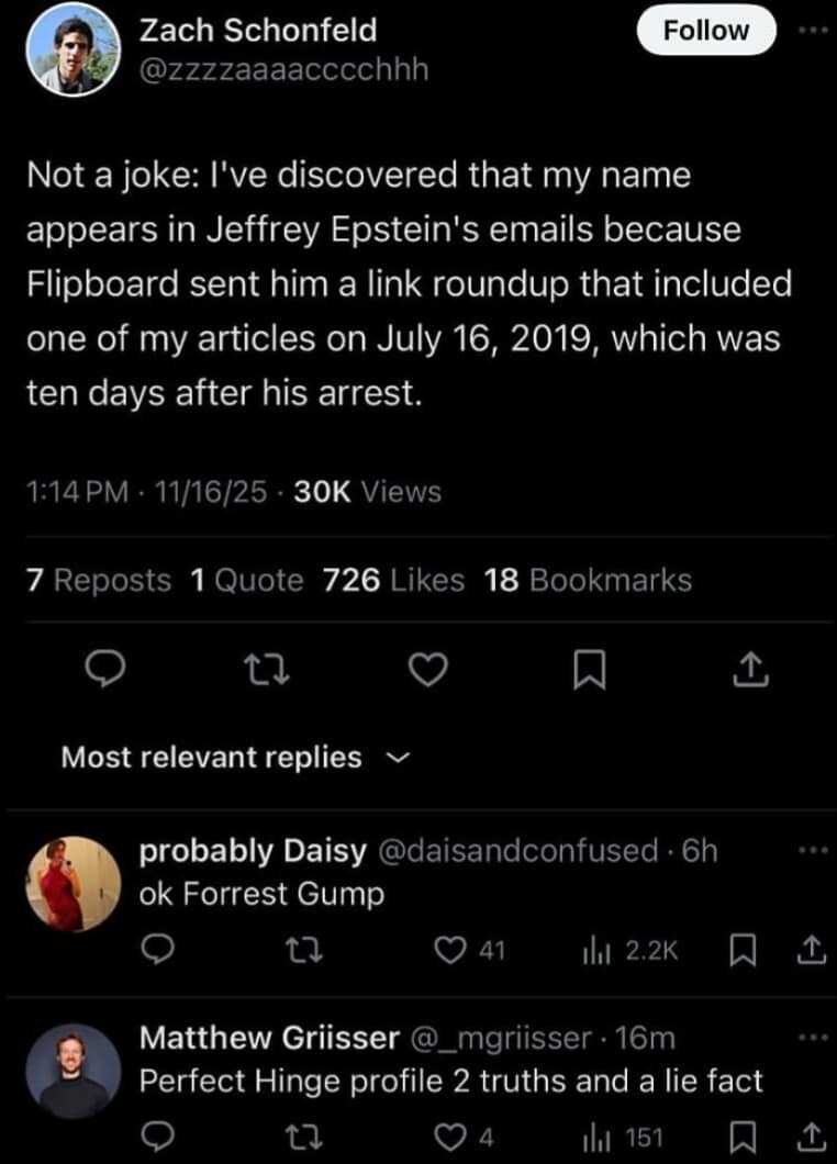 Funny meme showing a journalist accidentally emailing Jeffrey Epstein