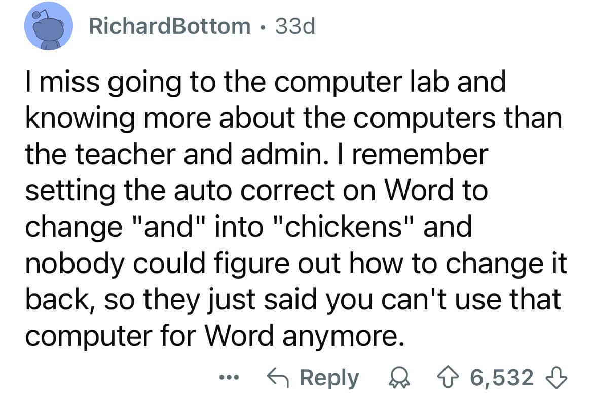Millennial experience remembering being smarter than the teacher in computer labs