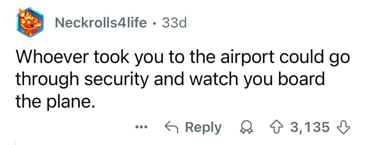 Millennial experience recalling when non-passengers could go to airport gates