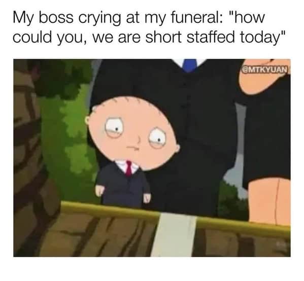 Pedro Pascal driving meme smiling happily while leaving work as the manager watches.