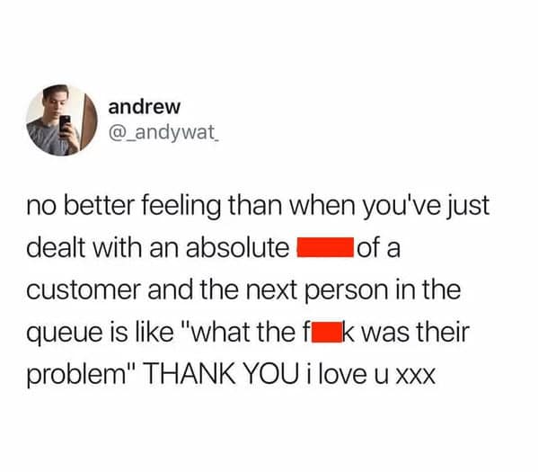 Palpatine Star Wars meme about sarcastically telling customers you are living the dream.