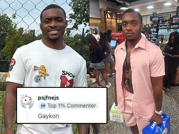 Savage roast comparing a guy named Gaykon to his outfit choice