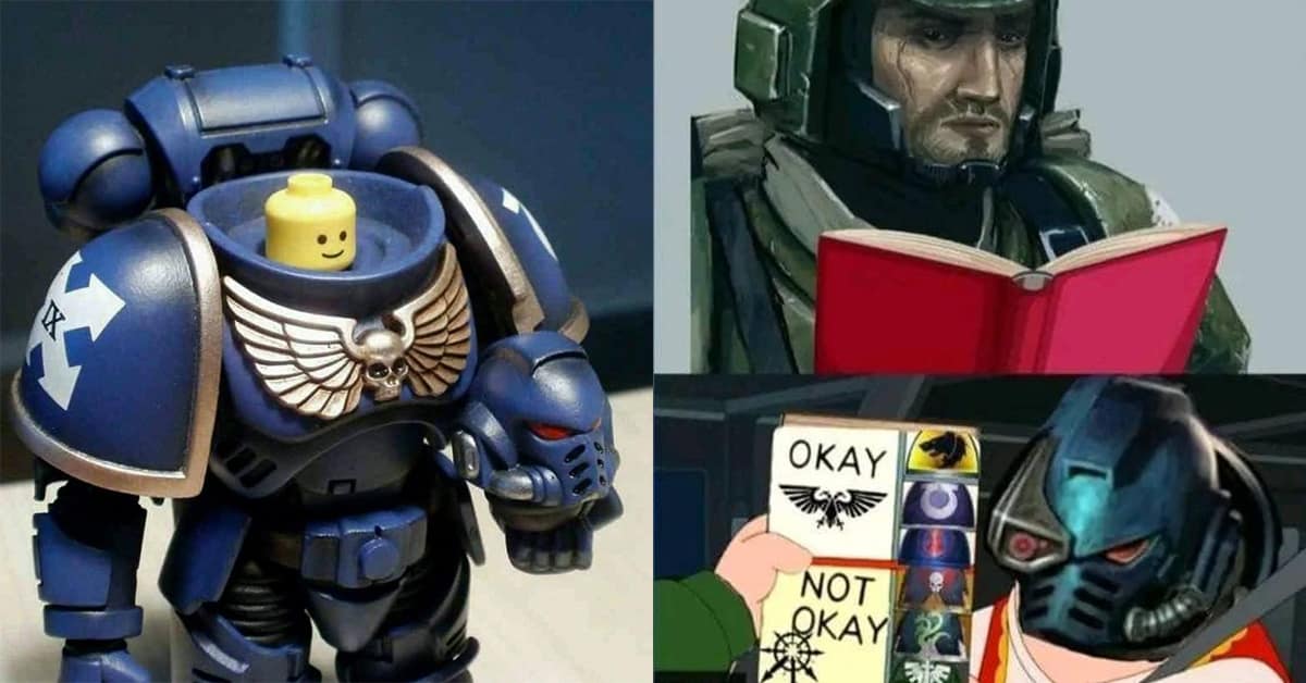 A gallery of the best warhammer 40k memes, featuring jokes about the Emperor, Space Marines, and the Adeptus Mechanicus.