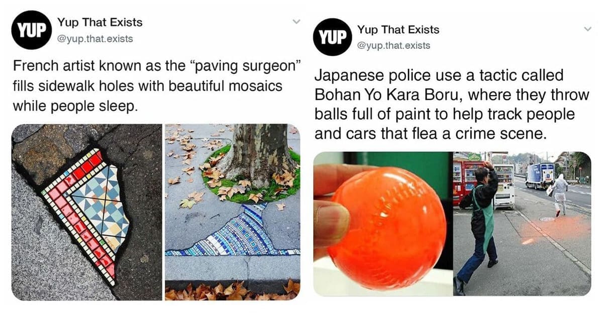 Collection of fun random fact images and cool fact compilations including glowing deer antlers and mosaic potholes