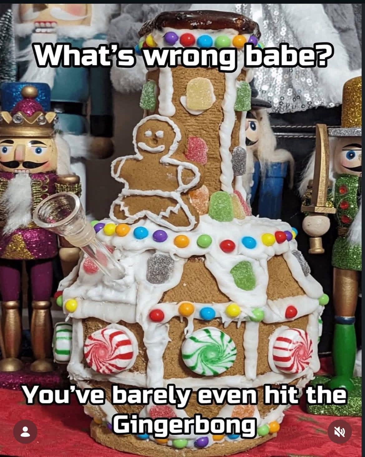 Gingerbread house constructed into functional bong shape funny pics.