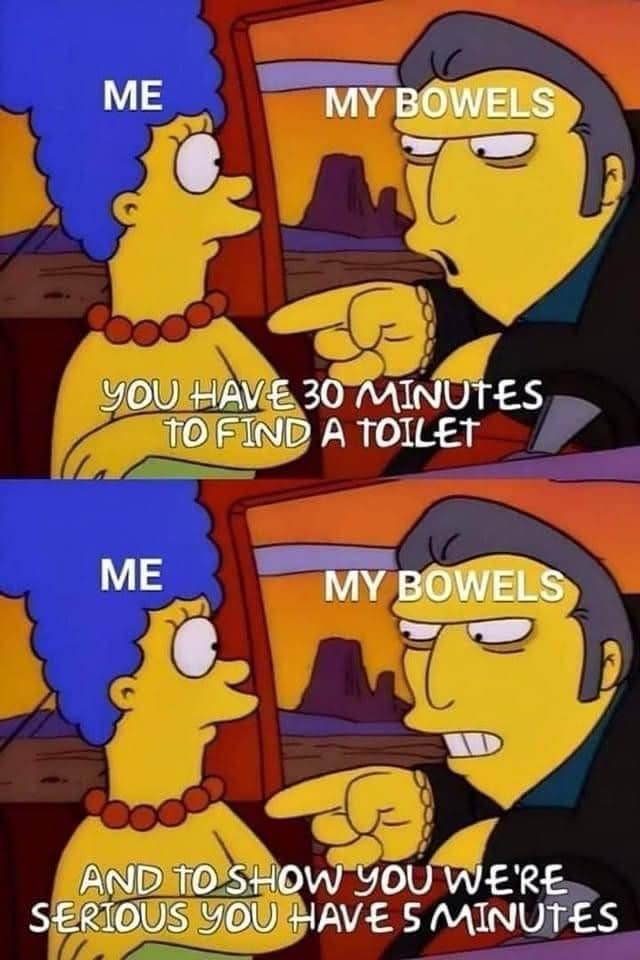 A funny pic of Marge Simpson arguing with her own bowels.