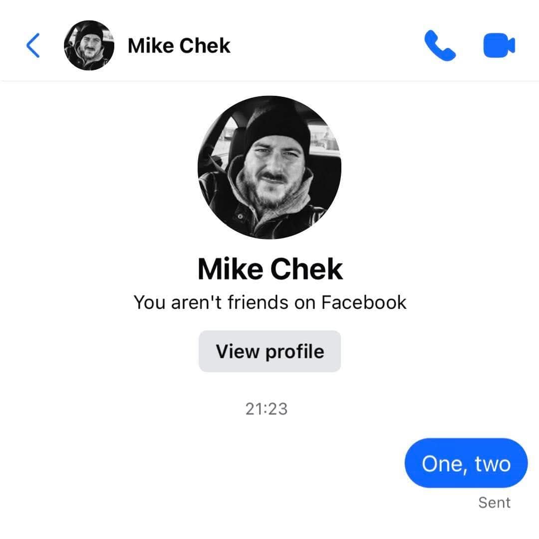A funny pic showing a text conversation pun with a user named Mike Chek.
