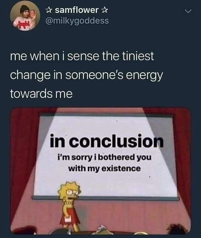 A funny pic of Lisa Simpson on stage regarding anxiety.