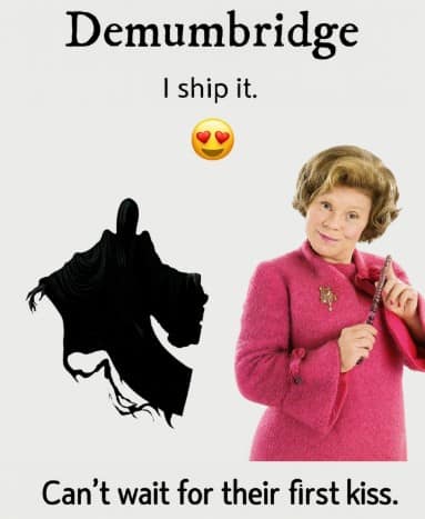 A Harry Potter meme shipping Dolores Umbridge with a Dementor.