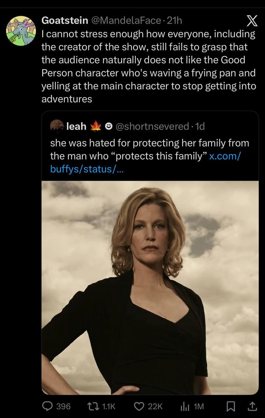 Tweet defending Skyler White from Breaking Bad in a hilarious meme