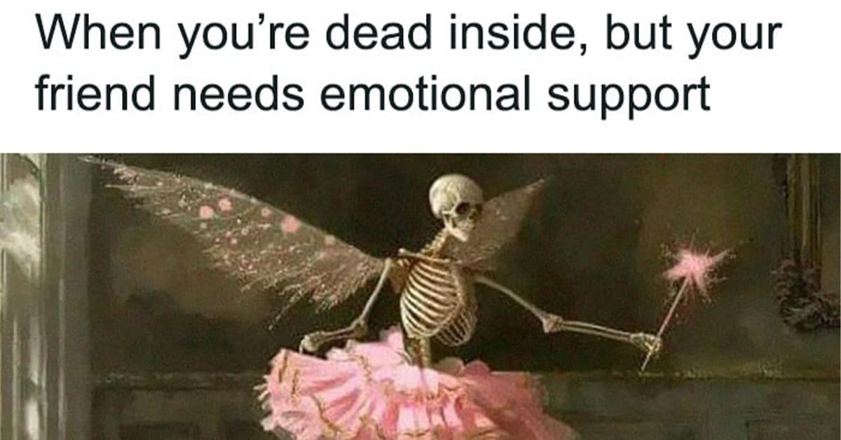 Collection of neurodivergent meme images and mental health meme text posts featuring skeletons and ADHD tweets