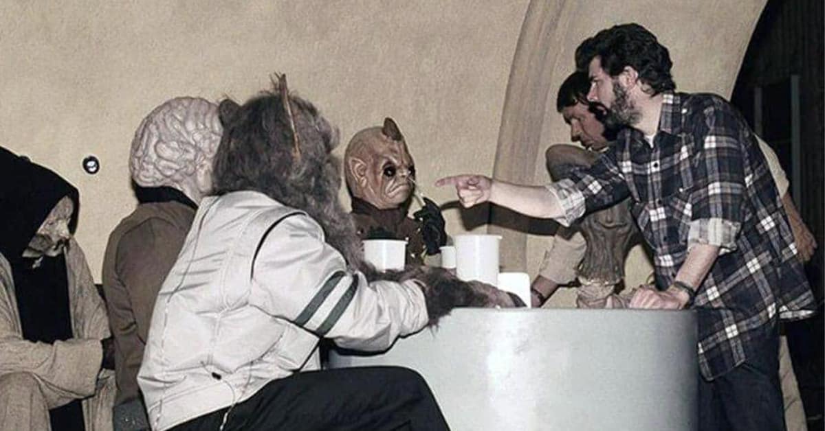 Collection of star wars behind the scenes images and star wars BTS photo compilations featuring Harrison Ford and Chewbacca