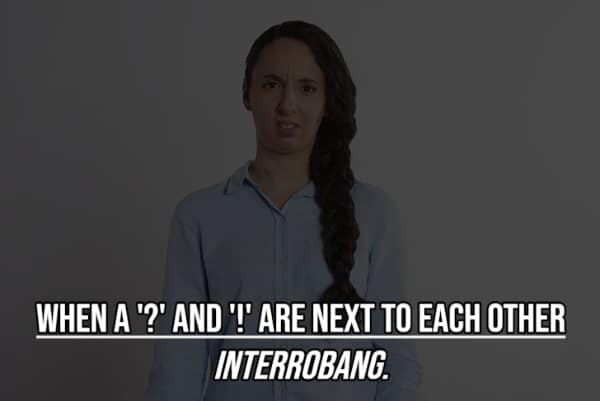 Trivia card defining question exclamation mark as interrobang things you didn't know had a name.