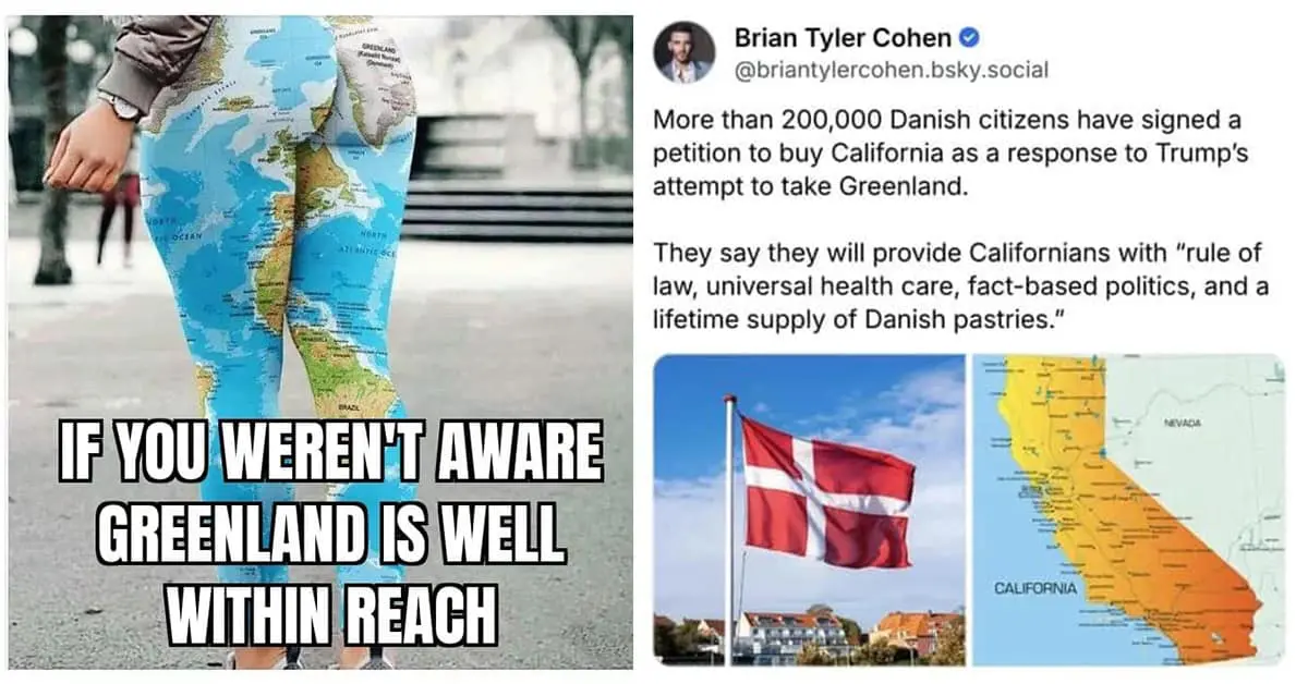 Collection of Trump Greenland memes and Funny Trump memes 2026 featuring map blunders and clown noses