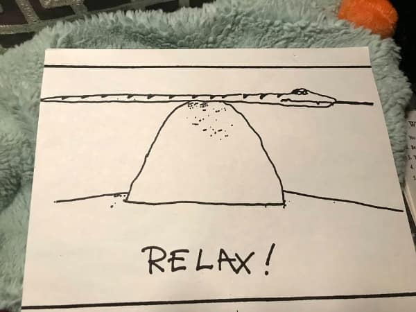 Snake swallowing an elephant drawing from The Little Prince with Relax caption ancient memes.