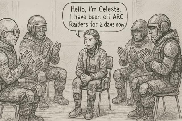 An Arc Raiders meme showing a support group for players suffering from withdrawal after the playtest