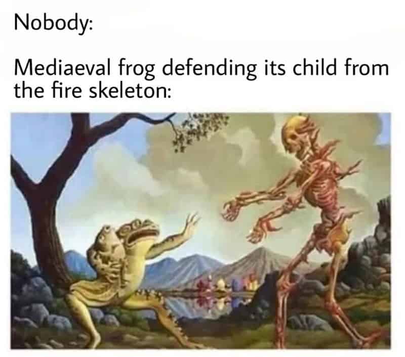 A classical art meme showing a wolf gently holding a sheep's head representing being the one who would argue.