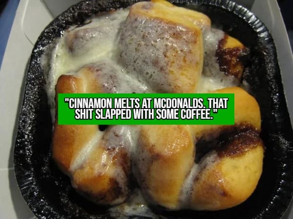 McDonald's Cinnamon Melts tray covered in warm white icing.