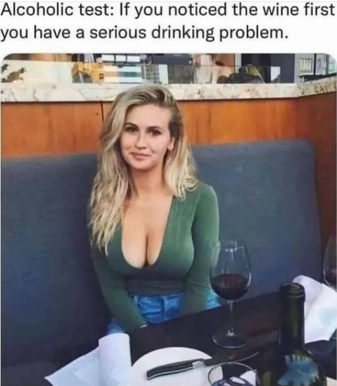 Visual trick meme testing if you notice the wine glass or the woman first.