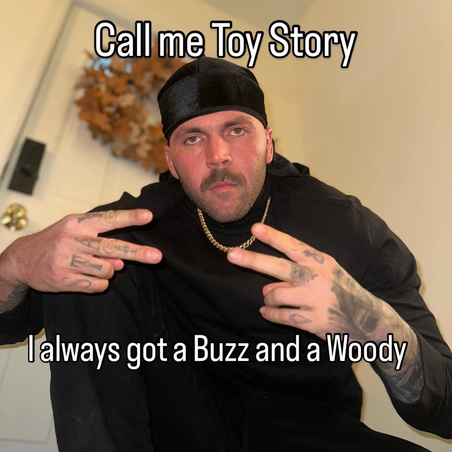 Hand holding house keys with sarcastic caption about working hard to pay higher rent.