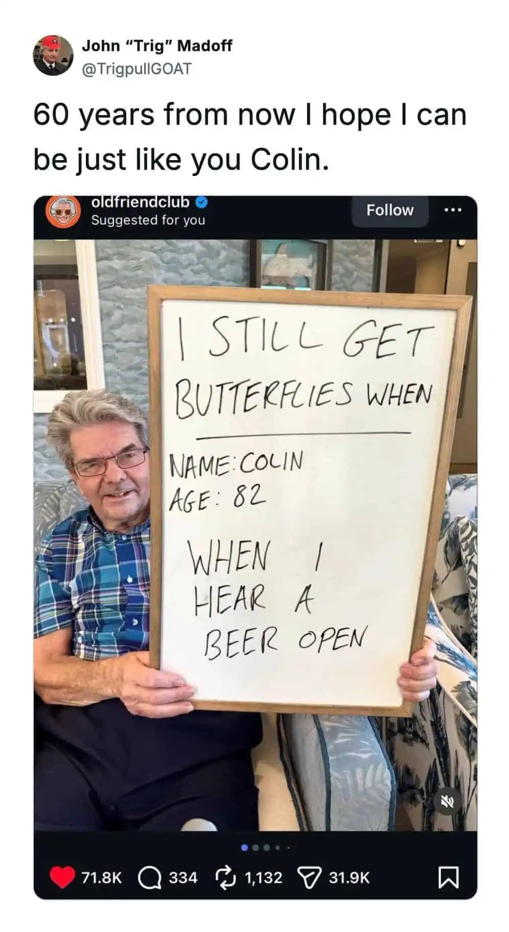 Retro computer setup in dark room with caption about altering the vibe funny pic.