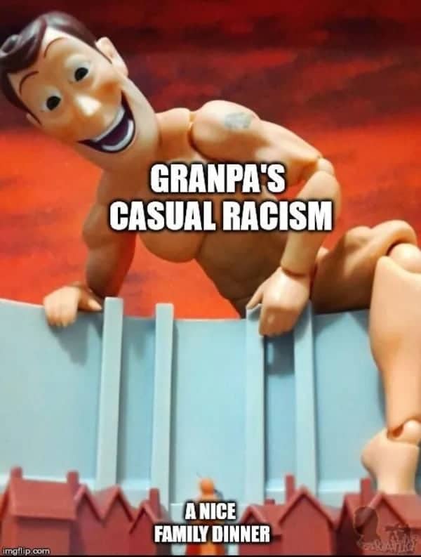 Attack on Titan Woody meme about grandpa ruining family dinner funny pics