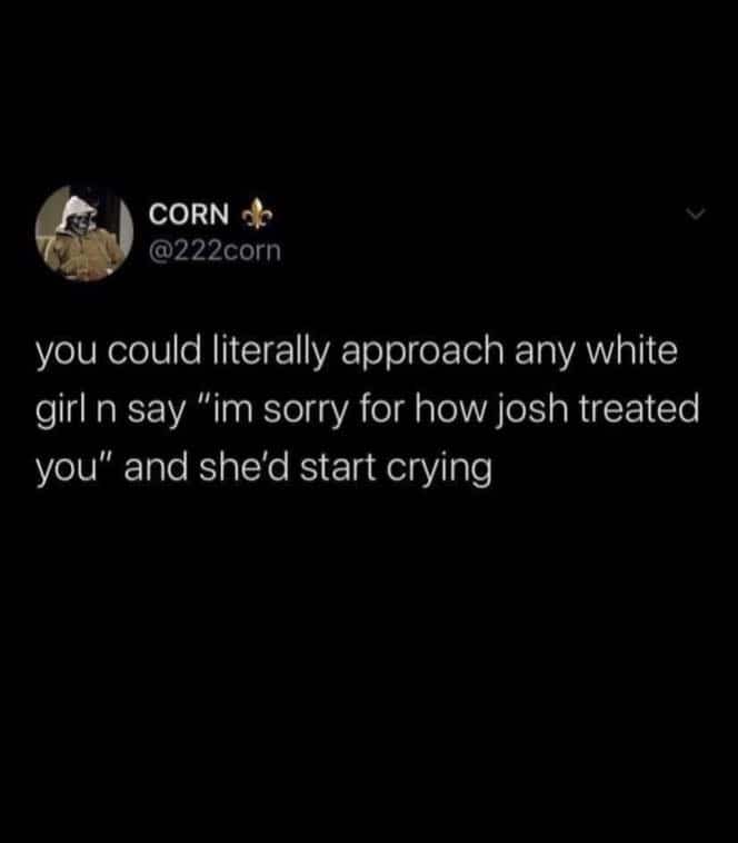 Tweet joking that every woman has a terrible ex-boyfriend named Josh.