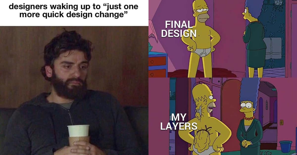 Collection of graphic design meme favorites and graphic designer meme jokes featuring broken CSS trophies and client nightmares