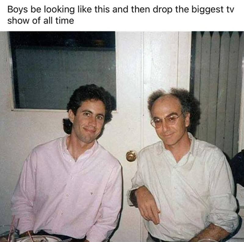 Young Jerry Seinfeld and Larry David photo before show success.