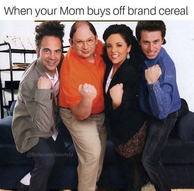 Knock-off Seinfeld cast actors posing like the real characters.