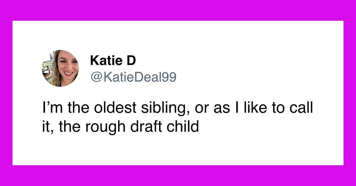 Collection of funny tweets about having siblings and sibling meme moments featuring James Breakwell and Shaparak Khorsandi.