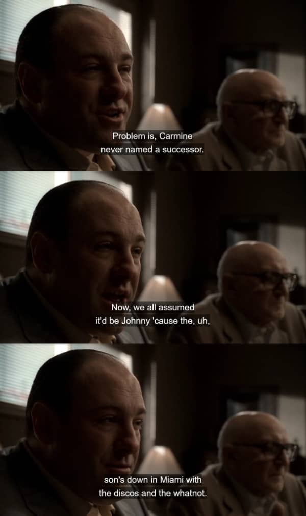 Tony Soprano discussing Little Carmine in Miami with discos and whatnot Sopranos quotes