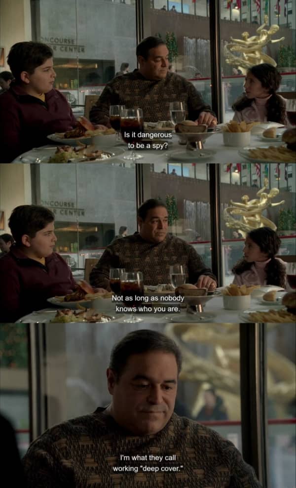 Vito Spatafore telling his children he works deep cover as a spy Sopranos quotes