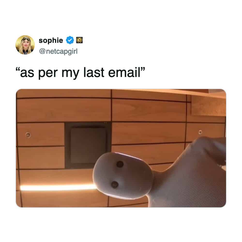 Creepy mannequin looking upside down representing aggressive passive voice in emails.