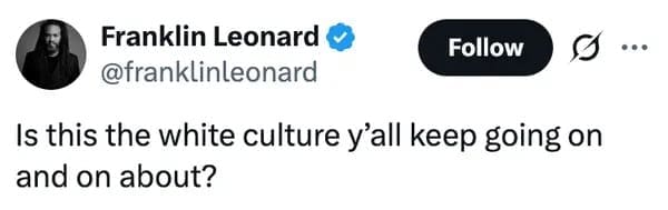 A cultural critique RFK Jr sauna meme tweet showing a user completely baffled by the bizarre, taxidermy-filled workout, asking "Is this the white culture y'all keep going on and on about?"