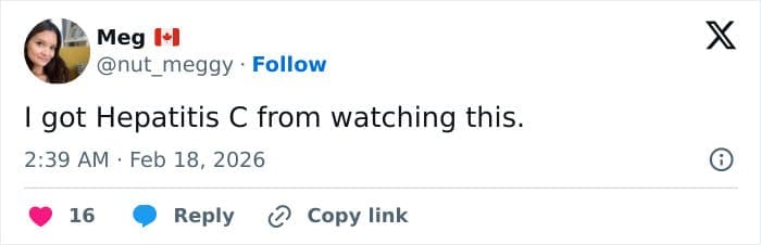 A savage roast RFK Jr sauna meme where a user violently critiques the sweaty, unsanitary vibes of the taxidermy-filled workout room by jokingly claiming, "I got Hepatitis C from watching this."