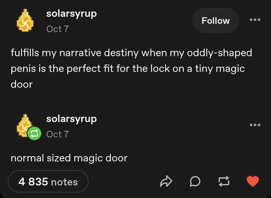 A dnd meme Tumblr post joking about a bard using a specific body part to unlock a "tiny magic door."