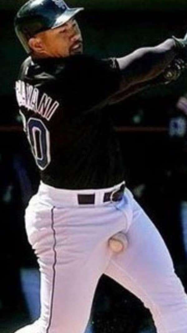 A painfully hilarious sports funny fail capturing a baseball batter mid-swing at the exact millisecond a wildly pitched baseball strikes him directly in the groin.