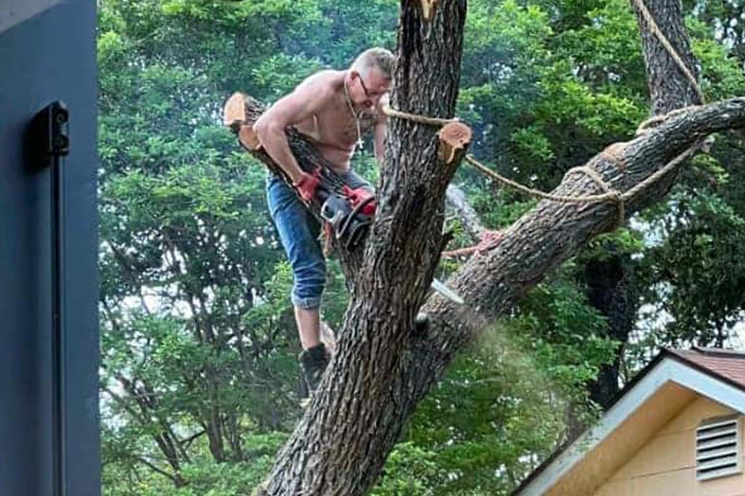 Osha meme compilation: A collage featuring the "floating scissor lift" in a swimming pool, a barefoot man installing AC on a high-rise ledge, and a construction worker using his coworker as a human step-stool.