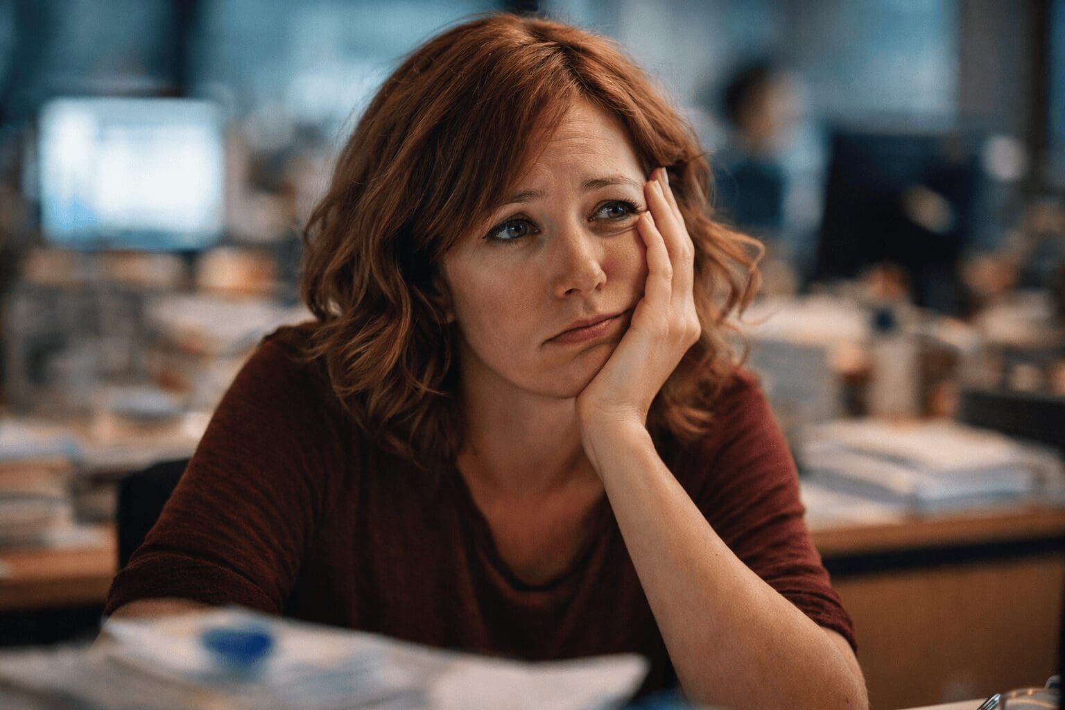 Work meme compilation: A collage featuring the triumphant pink "2 weeks notice" cake, the stressed Beyoncé panicking about becoming important, and the grumpy cat wearing an "I Hate Everyone" shirt for company picture day.