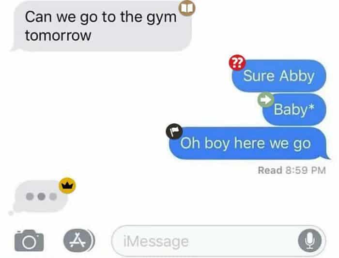 Dating app text exchange where person books Dubai flight and gets roasted for slow reply