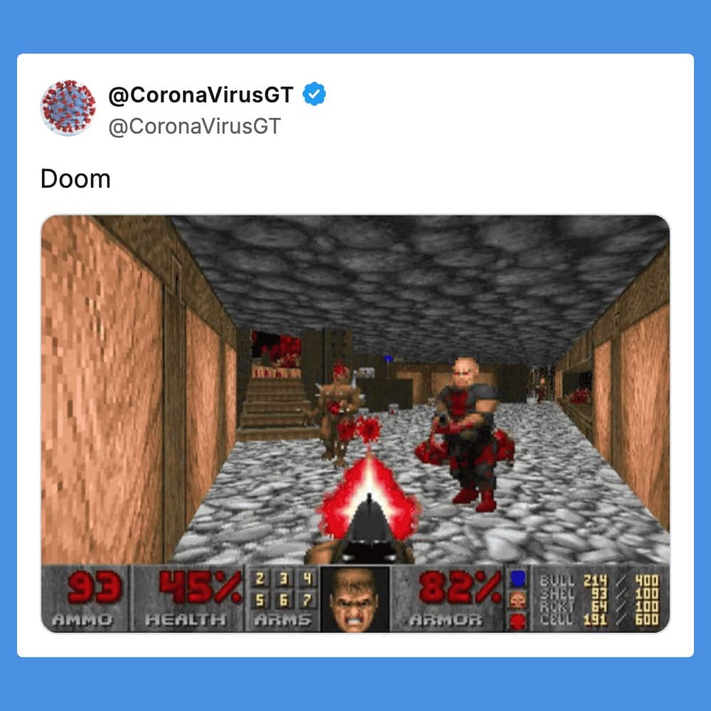 Classic Doom gameplay screenshot showing the iconic first-person view, weapon HUD, and demonic enemies in corridor.